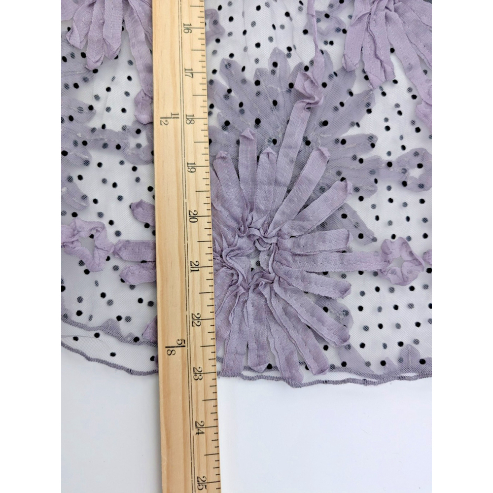 NWT ANTHROPOLOGIE Eva Franco Polka Dot Sheer Puff Sleeve Blouse Top Purple XS - Picture 9 of 9